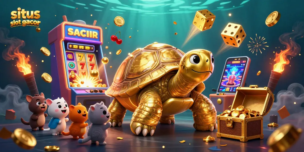 Spin the reels at situs slot gacor with a golden tortoise slot machine bursting coins!
