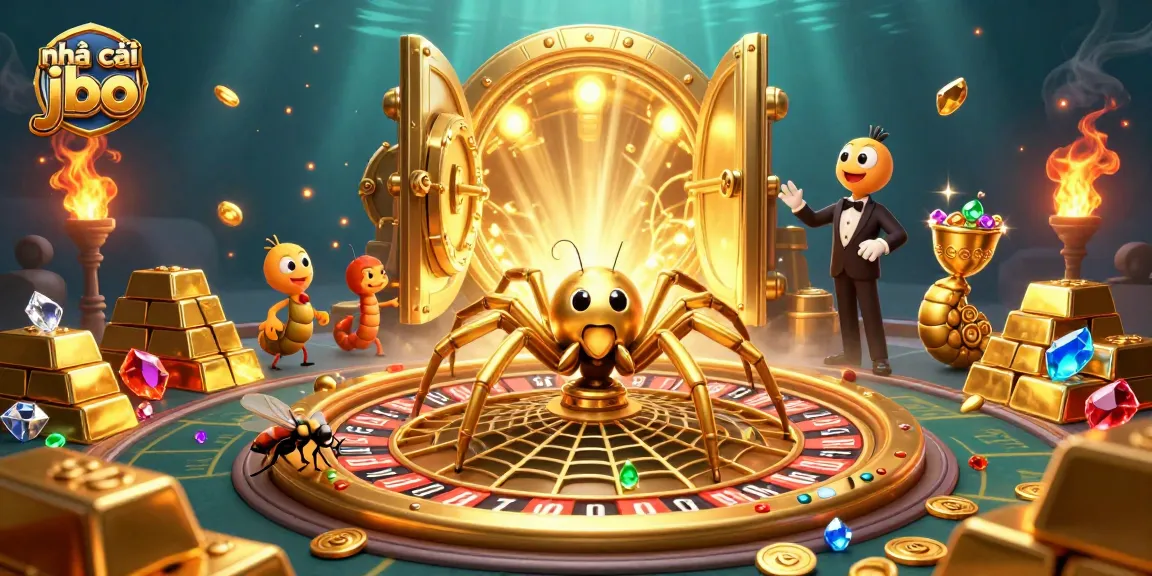 Experience the thrill at nhà cái jbo with a golden roulette wheel and dynamic betting action.