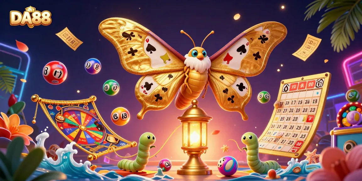 Experience the vibrant world of DA88 with dynamic lottery, bingo, and casino elements.