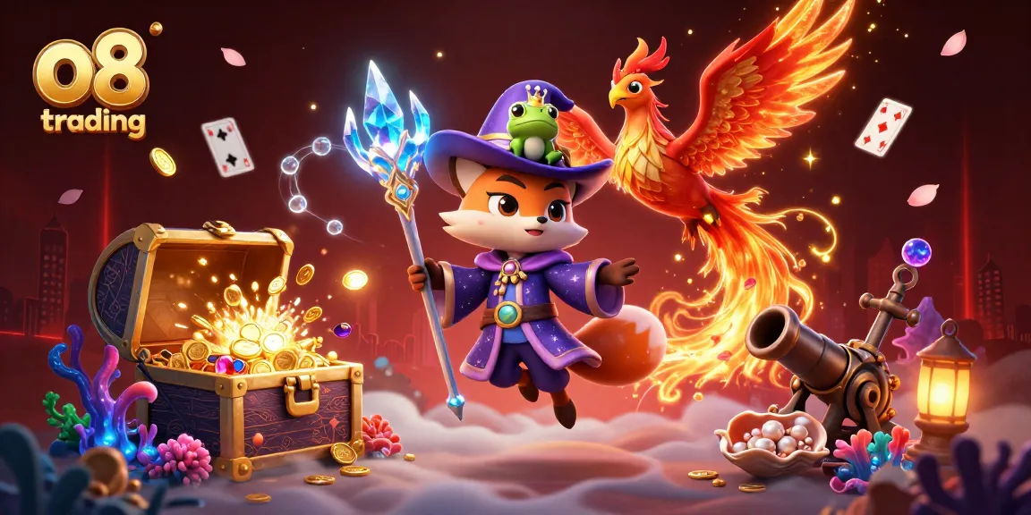 Experience thrilling o8 trading action in a vibrant casino world filled with rich imagery and gaming elements.