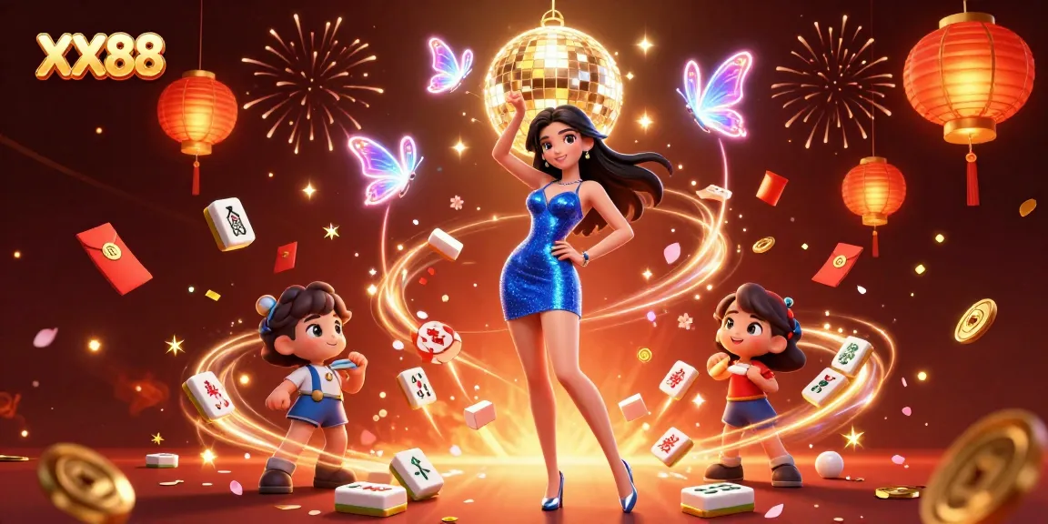 Experience exciting action at XX88 with a glamorous dancer among vibrant casino elements.