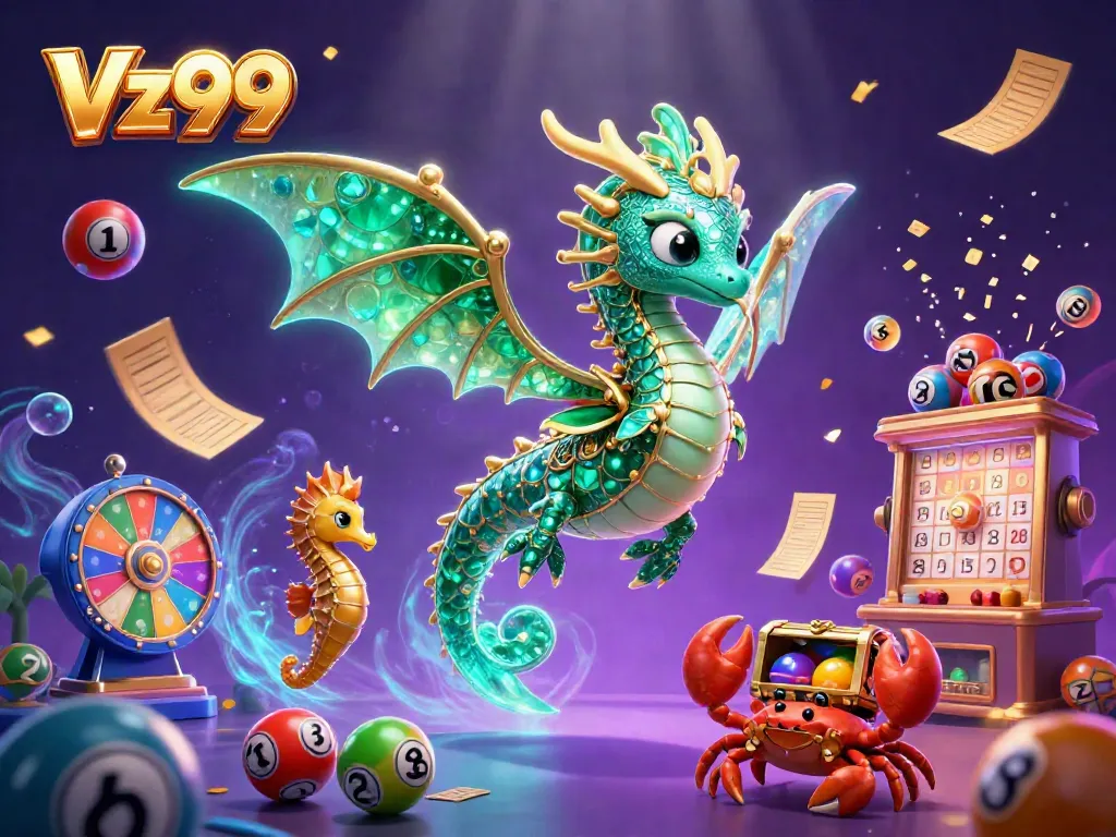 Spin and win big with Vz99's colorful lottery balls and festive underwater scene.