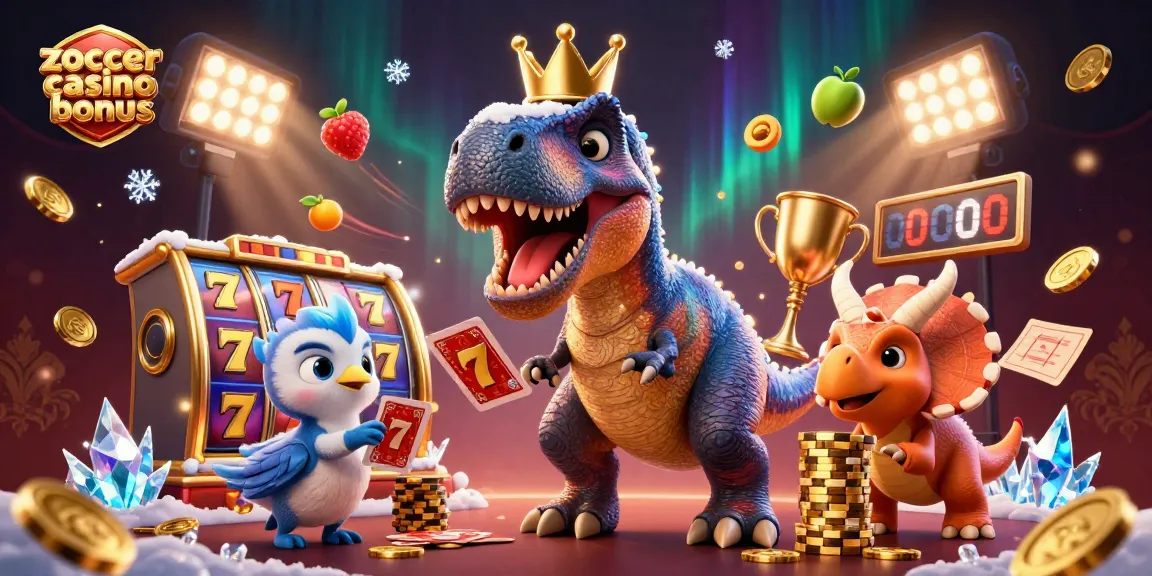Take advantage of the zoccer casino bonus in this lively illustration showcasing thrilling gaming action.