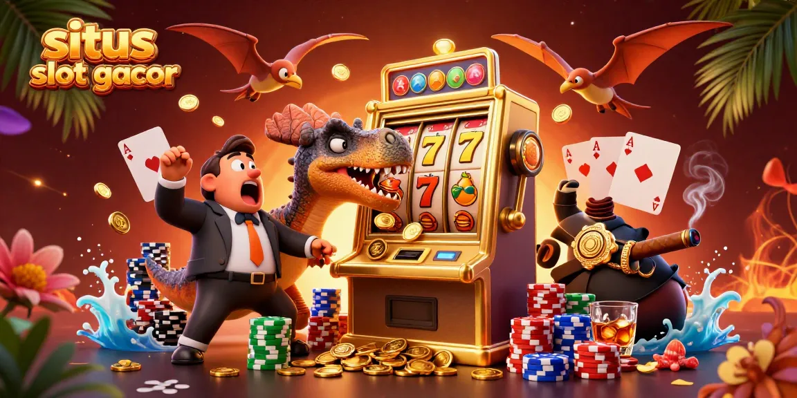 Watch as the situs slot gacor comes alive with a pachycephalosaurus hitting a slot machine for jackpots!