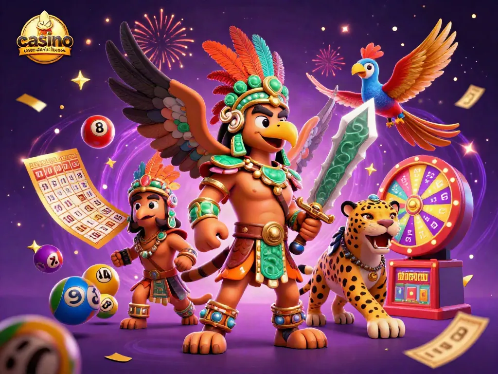 Join the excitement at casino uden dansk licens with a vibrant scene of gaming characters and elements.
