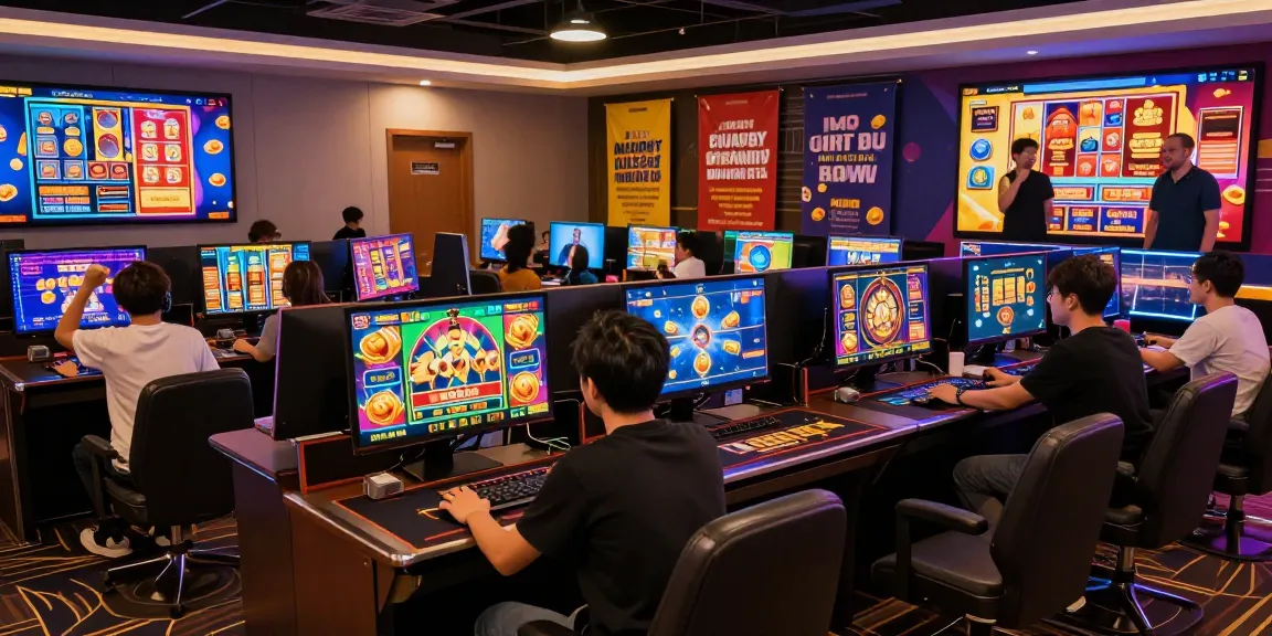 Players enjoying a lively gaming experience at bazawin org, featuring exciting slot games and live dealer interactions in a modern virtual casino setting.