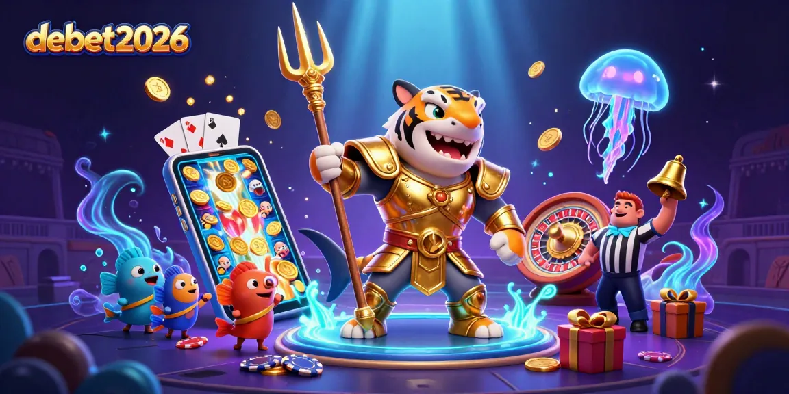 Experience thrilling action with debet2026's colorful casino scene featuring a lively underwater colosseum.