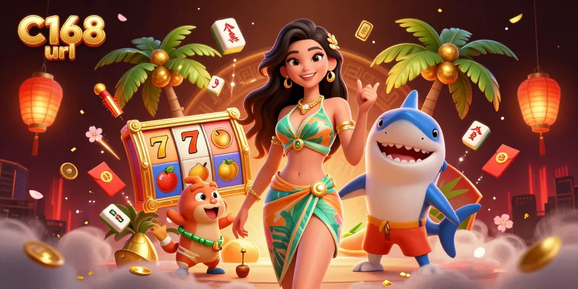 Experience the thrill of C168 url with a vibrant casino illustration showcasing dynamic slot elements.