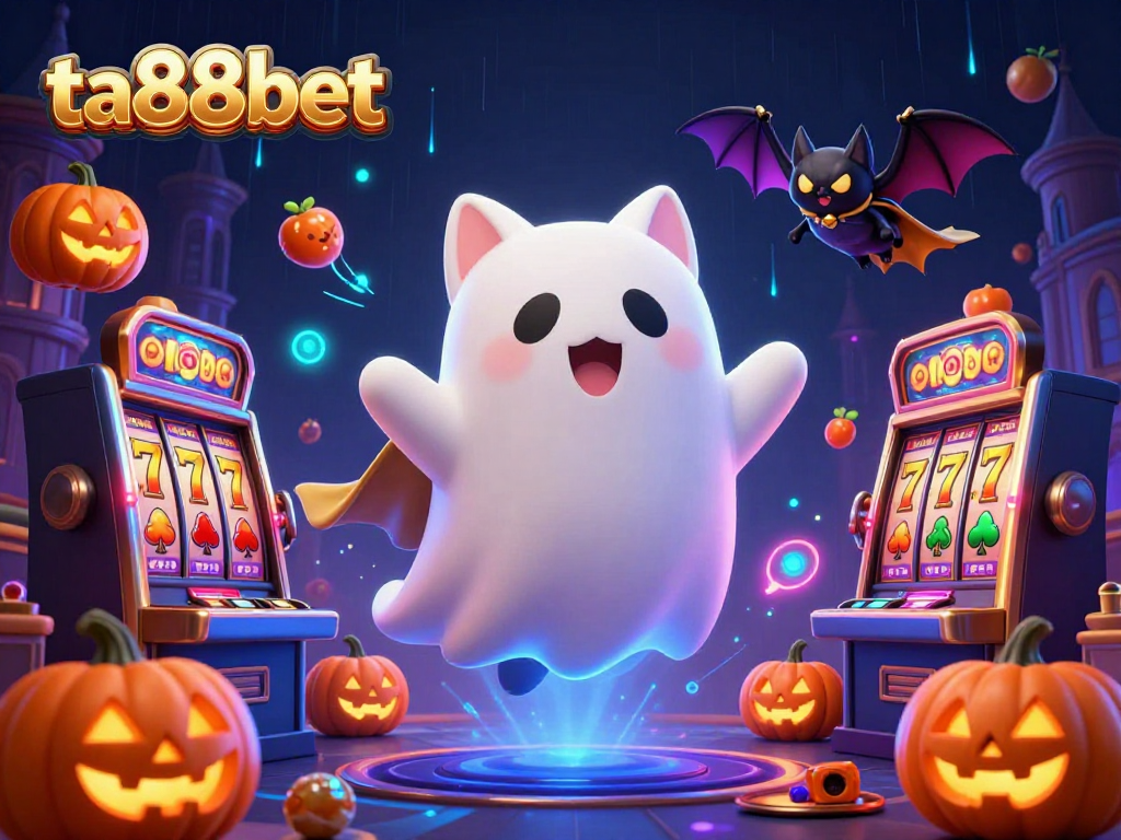 Engage in thrilling gameplay with ta88bet, featuring a friendly ghost cat and dynamic casino elements.
