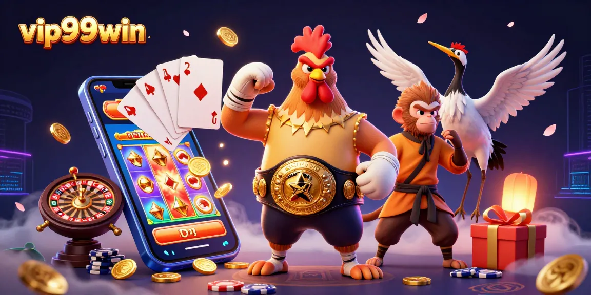 Engage in the exhilarating fun of vip99win with vibrant characters in a dynamic casino scene.