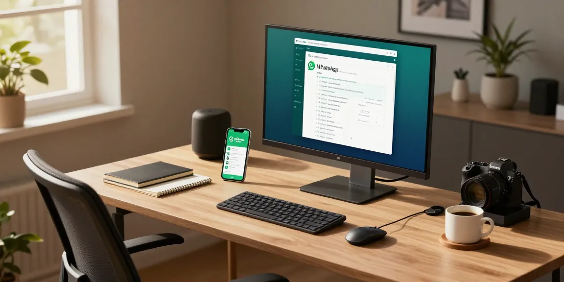 Efficient workspace with WhatsApp電腦版 on display, showcasing a modern desktop setup.