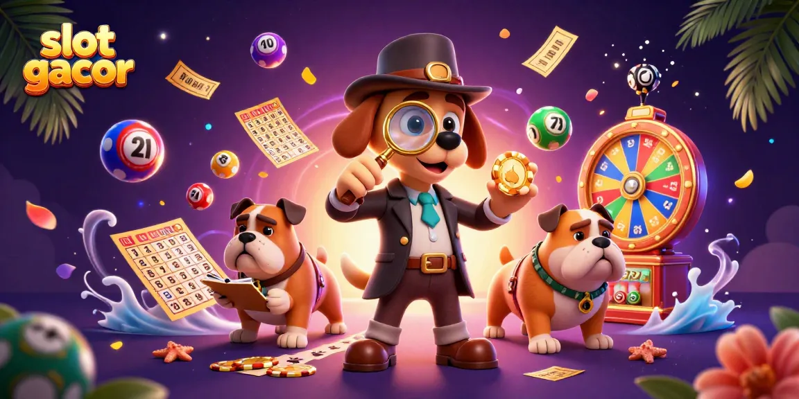 Experience thrilling slot gacor action with a detective dog and vibrant casino elements in this animated scene.