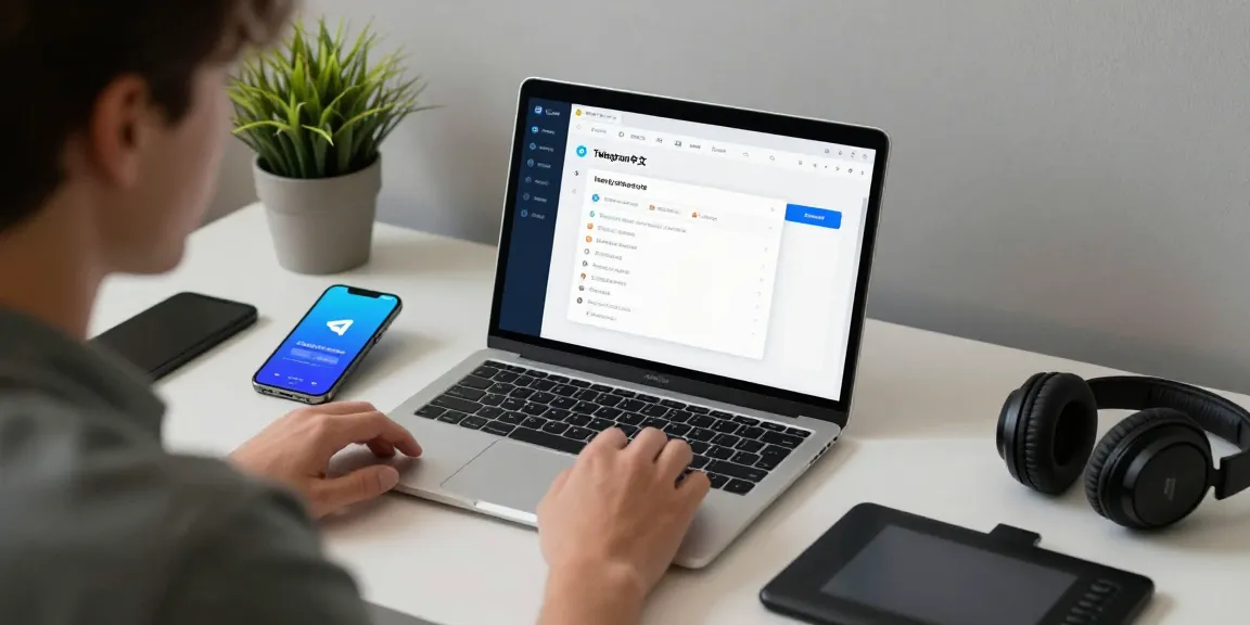Adjusting Telegram中文 settings on a sleek desktop setup showcasing the user’s tech environment.