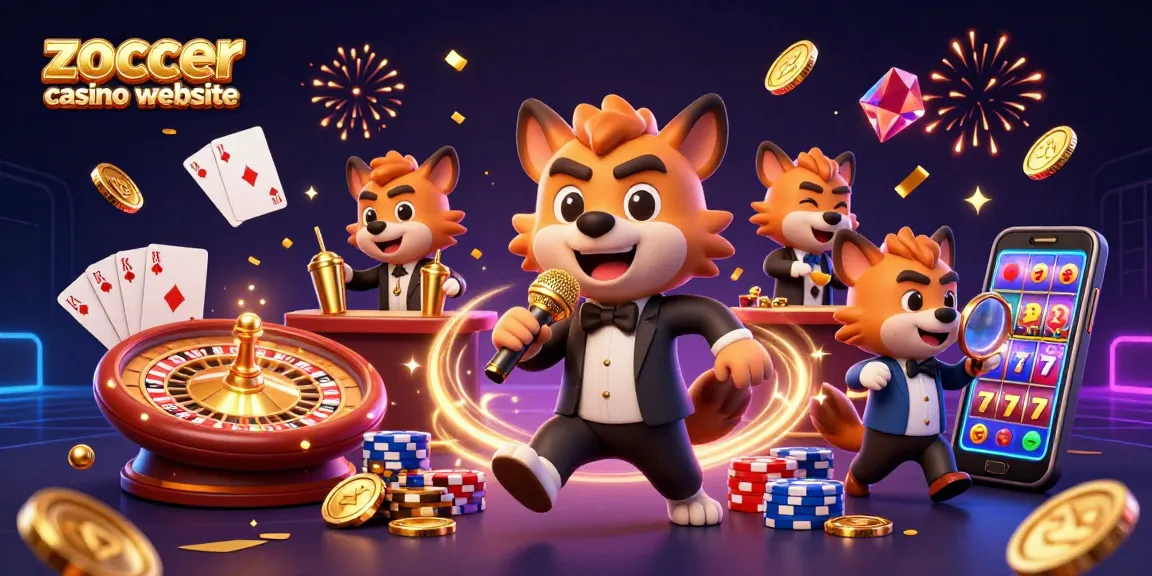 Experience the excitement of the zoccer casino website with 3D cartoon hyenas in a vibrant comedy casino scene.