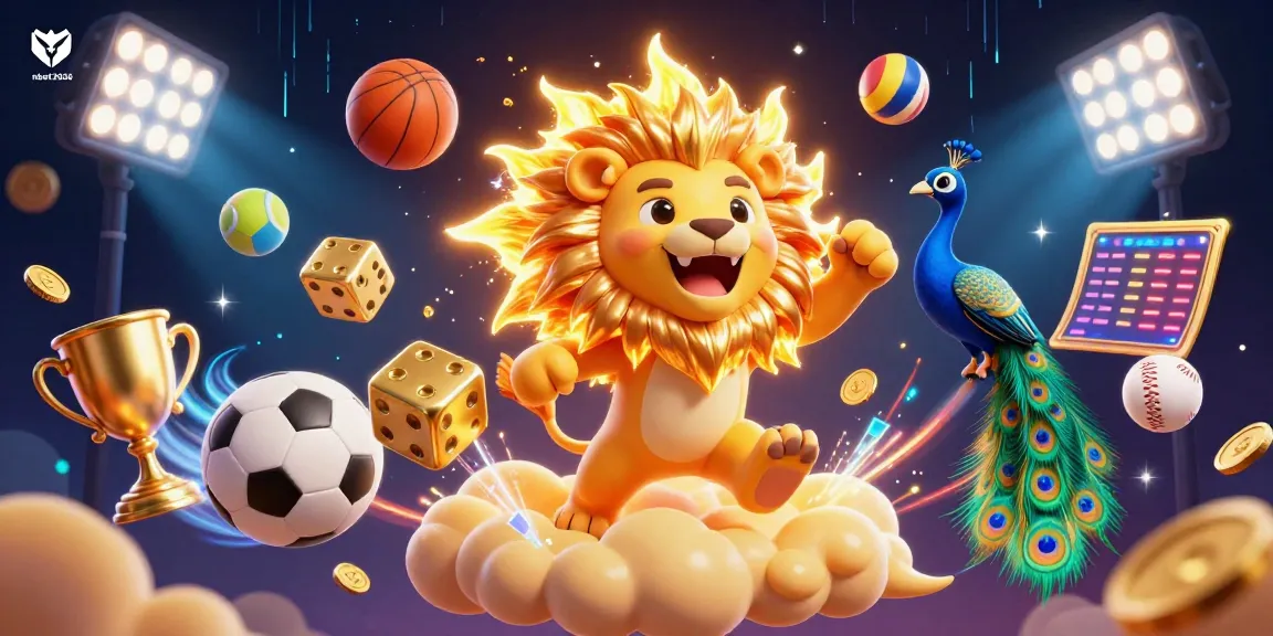 Bet on thrilling experiences at nbet2026 featuring dynamic 3D casino illustrations with roaring sun lion and sports elements.