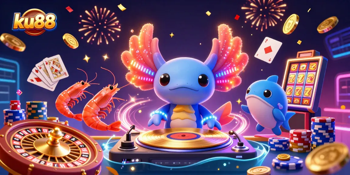 Experience the thrill of winning at ku88 with vibrant casino elements and dynamic characters.