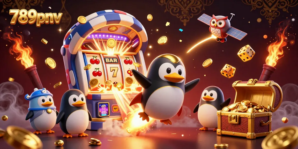Experience exciting moments with 789pnv as the golden penguin blasts off towards a jackpot!