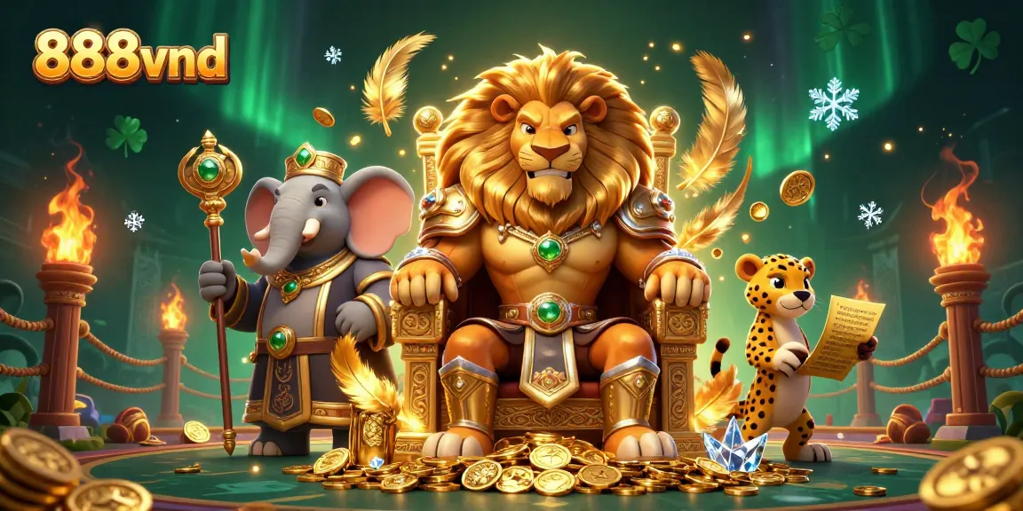 Join the thrilling journey of 888vnd with a lion king, an elephant sage, and a speedy cheetah in an exciting casino environment.