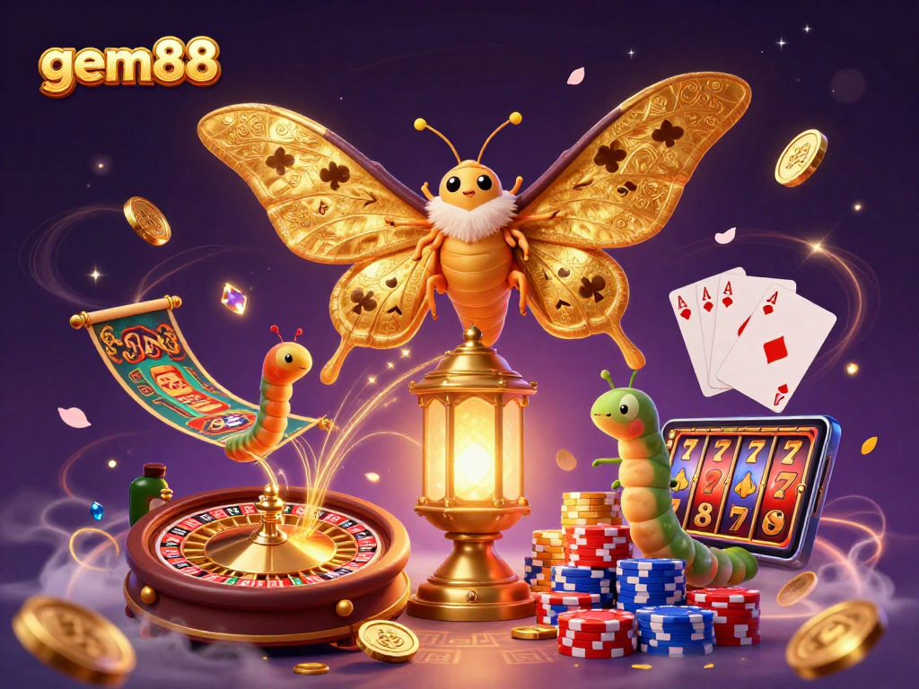 Experience magic at gem88 as enchanting casino scenes unfold amidst a rich tapestry of gold and luck.