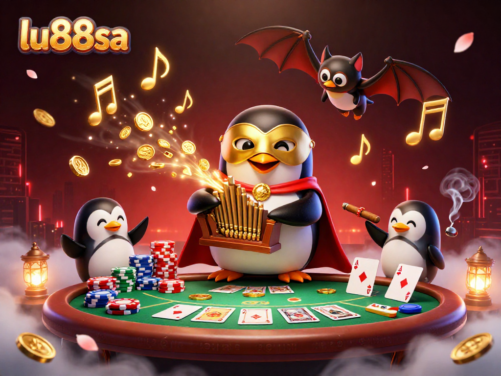 Experience excitement at lu88sa with a phantom penguin playing organ as coins fly!