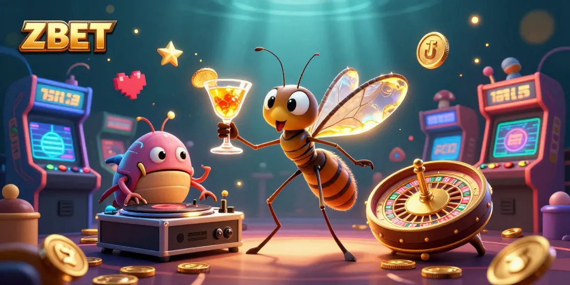 ZBET casino mascot brings life to gaming with exciting features in an engaging scene.