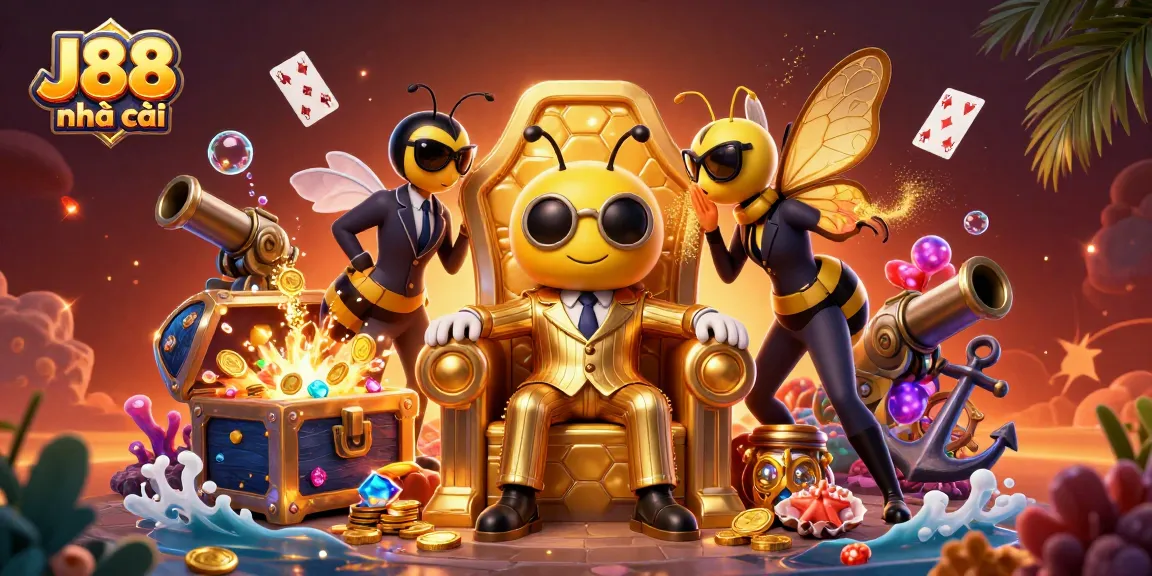Play exciting games at J88 nhà cái with vibrant casino-themed illustration