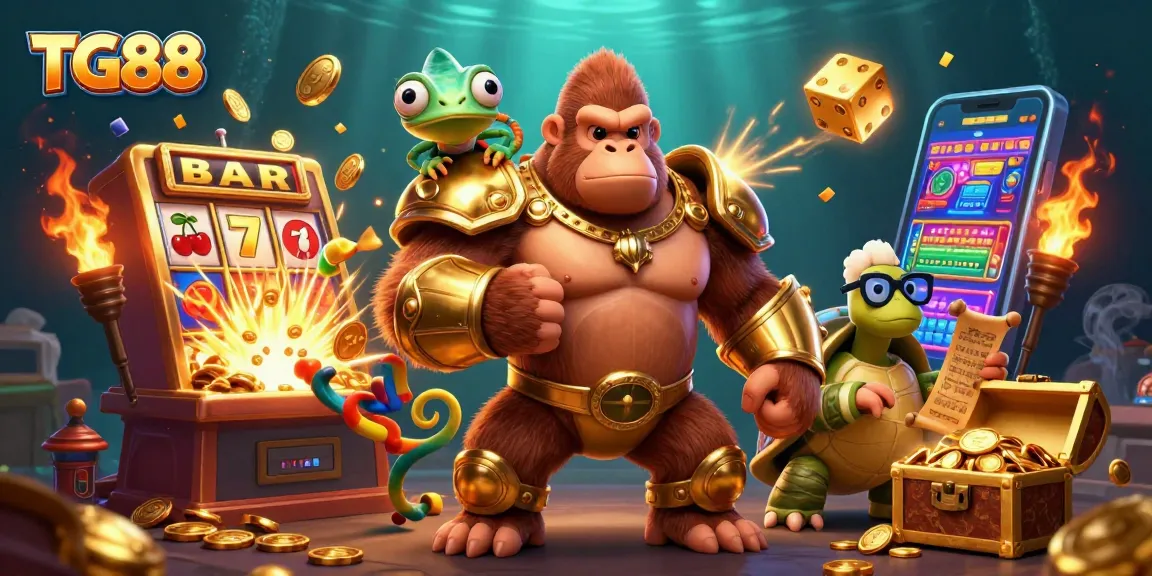 Experience thrilling gaming at TG88 with vibrant characters and casino elements in action.