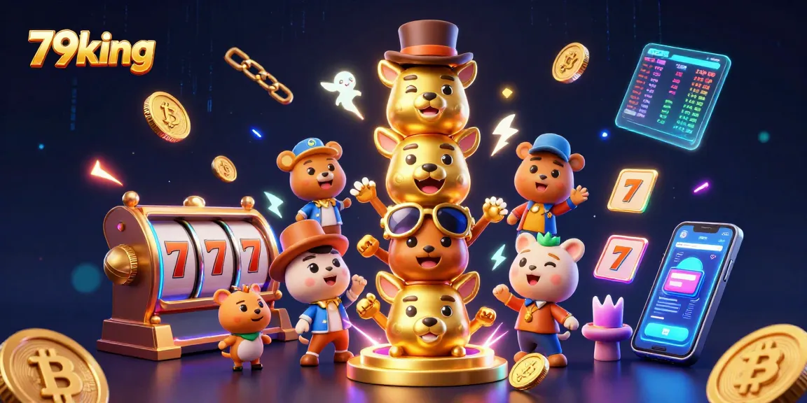Engage with 79king: Vibrant 3D totem scene showcasing rich casino elements.