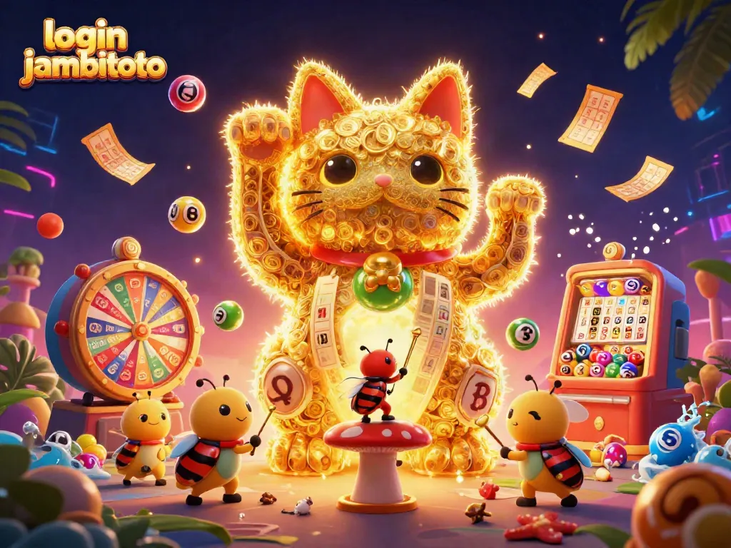 Experience the excitement of login jambitoto with a vibrant casino-themed scene full of dynamic elements.