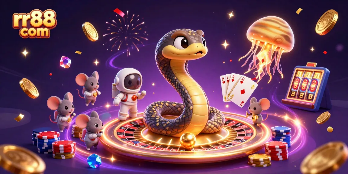 Engage in thrilling bets at rr88 com with vibrant casino elements in a cosmic setting.