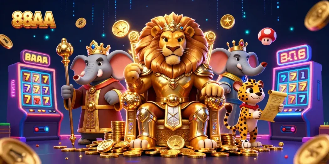 Experience thrilling games at 88AA with lively characters and vibrant casino elements.